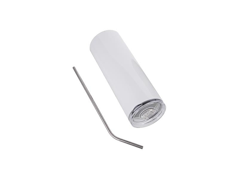 Skinny Straight Stainless Steel Tumbler with Straw & Lid